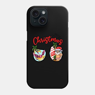 Christmas In July Sunglasses Santa Flamingo Summer Vacation Phone Case