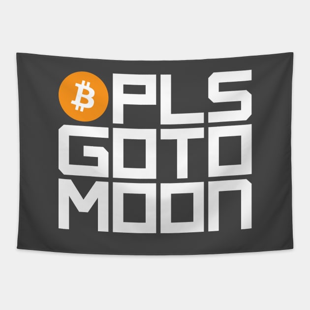 Bitcoin Pls Go To Moon (dark colors) Tapestry by JoelS