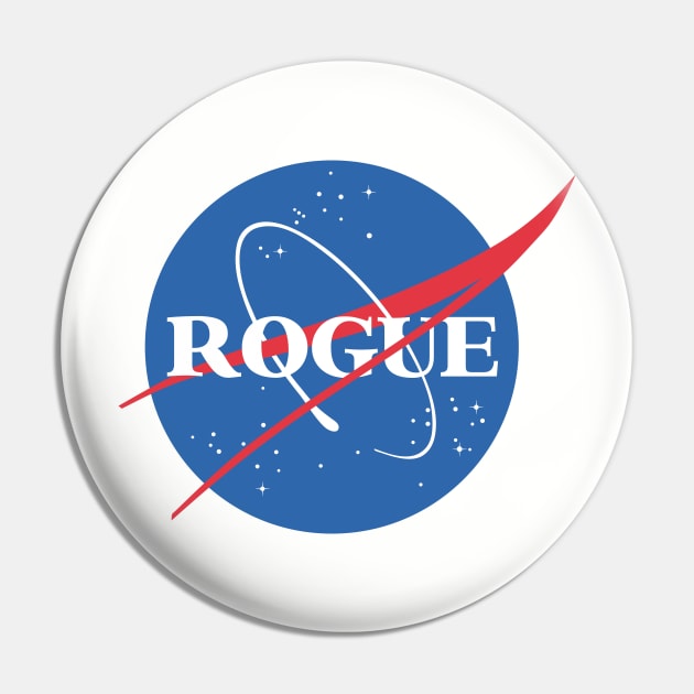 Rogue (NASA Logo) Parody T-Shirt Pin by StrangeFox