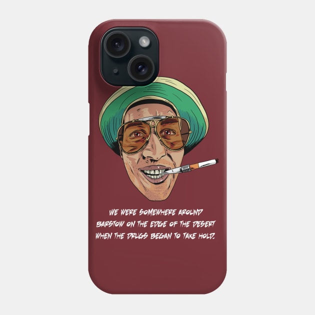 Fear and Loathing in Las Vegas (with quote) Phone Case by Black Snow Comics