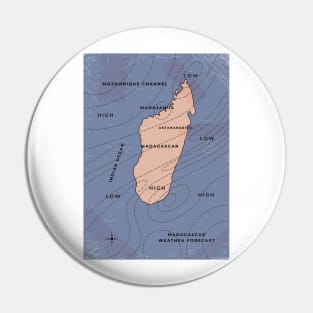 Madagascar Vintage weather map Pin