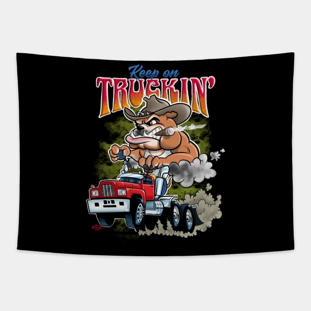 Keep on Truckin’ Tapestry by CaricatureWorx