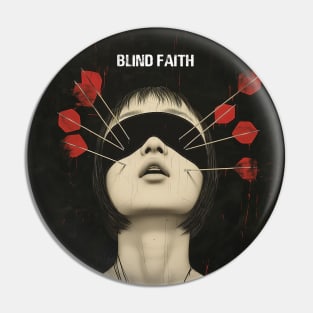 Blind Faith: Blind Leading the Blind on a Dark Background Pin