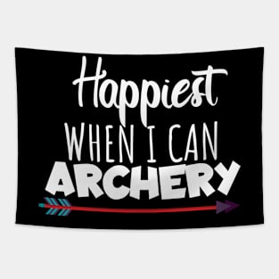 Happyiest when i can archery Tapestry