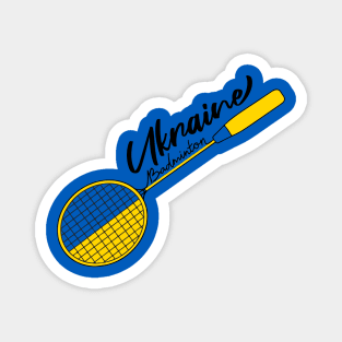 Ukraine Flag of Badminton Racquet Support (Ukraine) Badminton Pride Flag Magnet