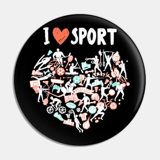 Love Sport Gift - Sport Heart Valentines Day Lover Pin