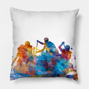 whitewater rafting-watercolor Pillow