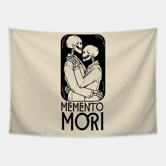Memento Mori Skeleton Kiss T-shirt Tapestry by Epictetus