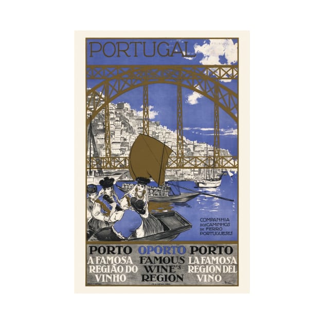 Porto Famous Wine Region Portugal Vintage Poster 1929 by vintagetreasure