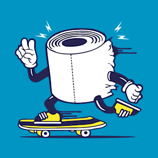 Toilet Paper Skateboarding T-Shirt