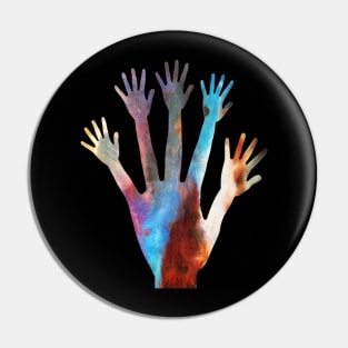 Abstract Silhouette - Hands Pin