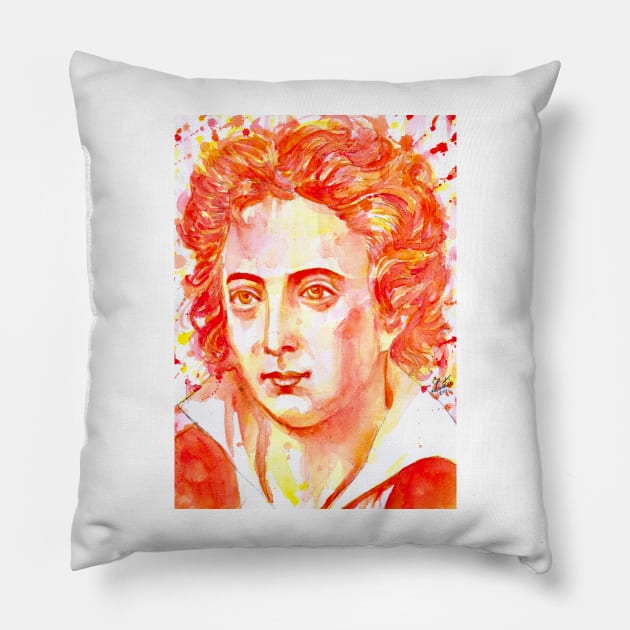 PERCY BYSSHE SHELLEY watercolor portrait Pillow by lautir