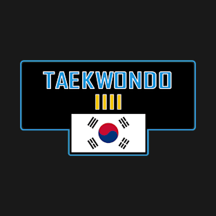 Taekwondo 4th Dan S.Korean flag blue T-Shirt