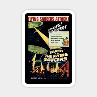 Classic Science Fiction Movie Poster - Earth vs Flying Saucers Magnet