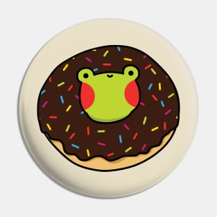 Frog in a chocolate glazed donut Pin