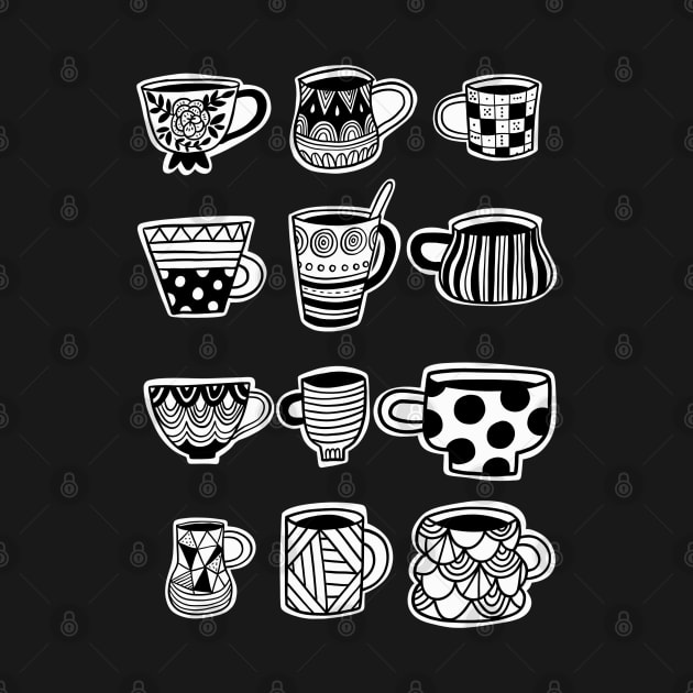 Doodle tea cups by kostolom3000