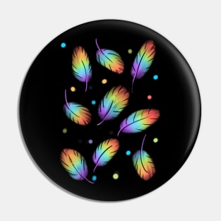 Pastel Rainbow Leaves on black Pin