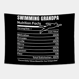 Swimming nutrition facts funny theme for Grandpa Tapestry