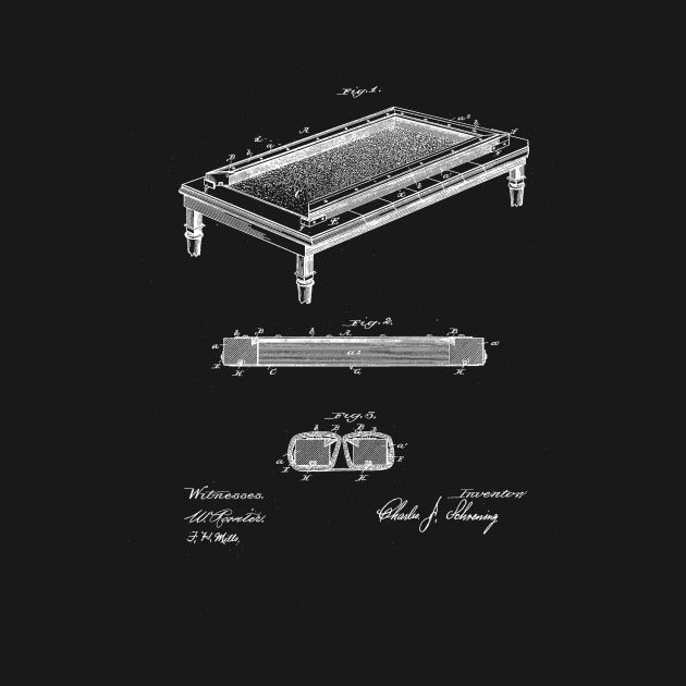 Folding Billiard Table Vintage Patent Drawing by TheYoungDesigns