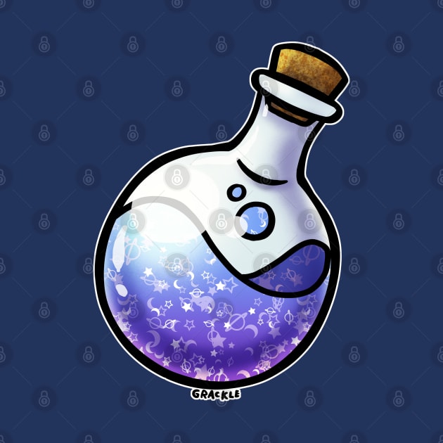 Sky Blue Whimsical Wizard Potion by Jan Grackle