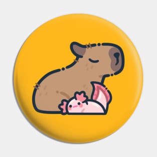 Capybara & Axolotl Friends Pin