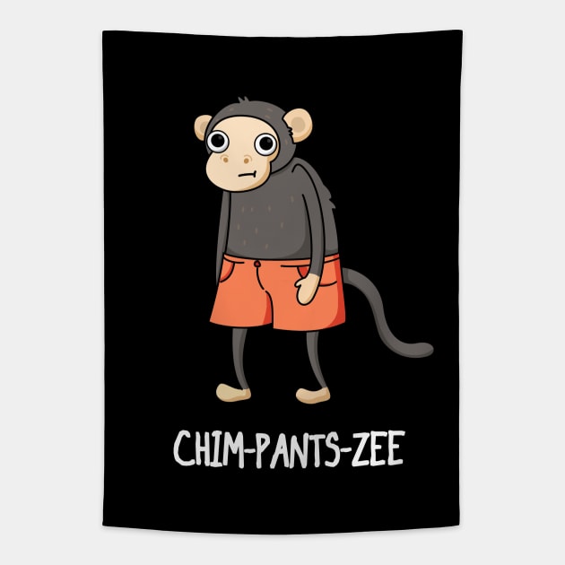 Chim-pants-zee Funny Animal Pun Tapestry by punnybone