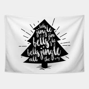 Vintage christmas tree silhouettes with messages Tapestry