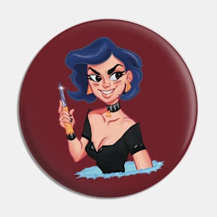 Knife Girl (colored line) Pin