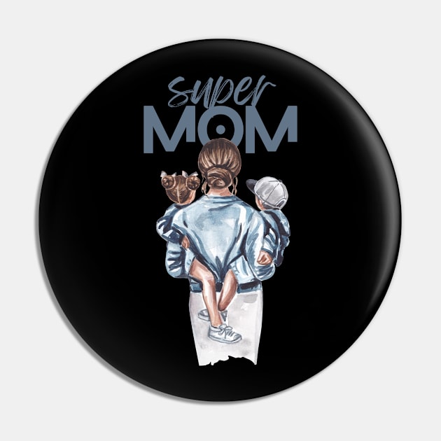 Super Mom Pin by Helen Morgan