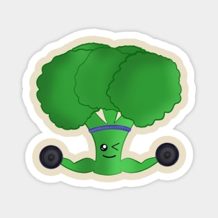 Weight Lifting Kawaii Broccoli Magnet