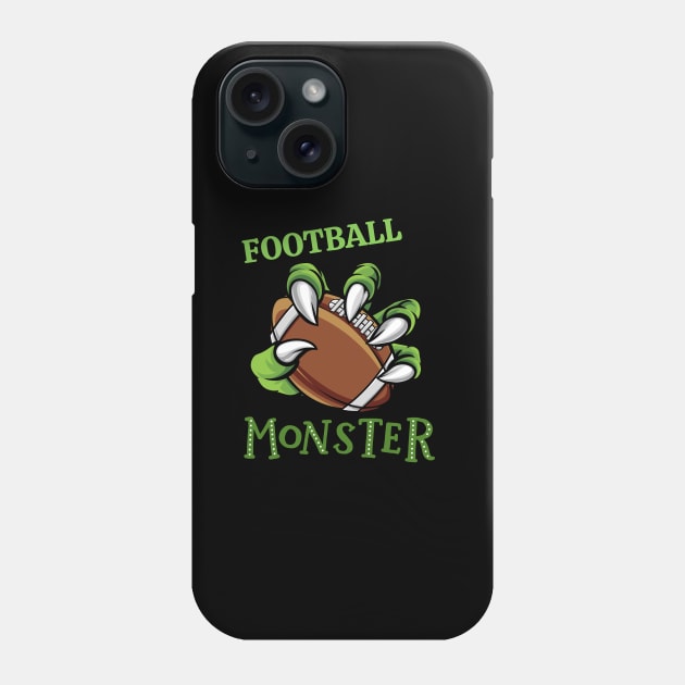 Football monster sport Gift for Football player love Football funny present for kids and adults Phone Case by BoogieCreates