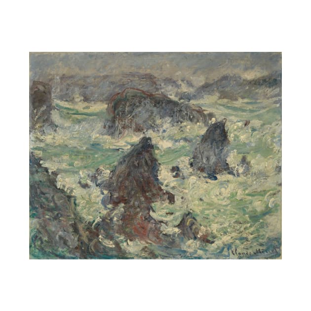 Storm on the sides of Belle-Ile by Claude Monet by Classic Art Stall