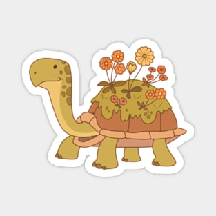 Tortoise with flowers on its back Magnet