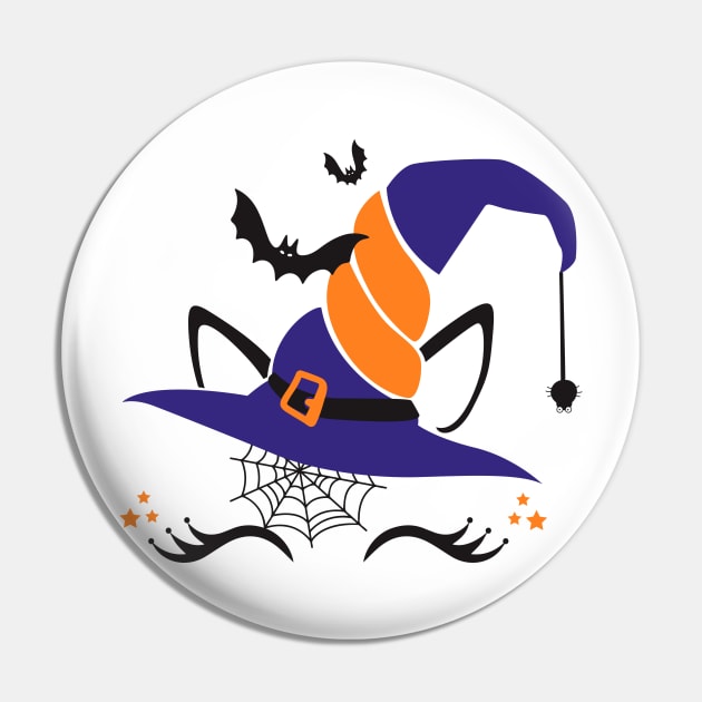 Cute Unicorn Witch Halloween Gift Pin by Lones Eiless