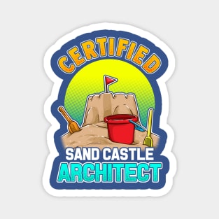 Certified Sand Castle Architect Summer Beach Magnet