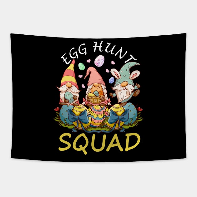Egg Hunt Squad Easter Funny Gnomes Lovers Gift Tapestry by AlmaDesigns