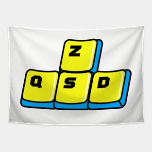 Keyboard Key Gamer ZQSD Video games Retro gaming Tapestry