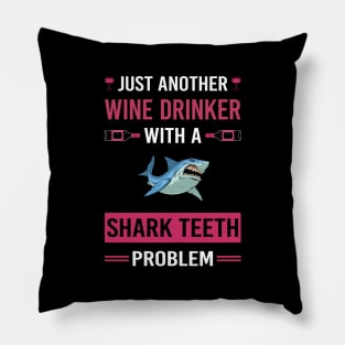 Wine Drinker Shark Teeth Pillow