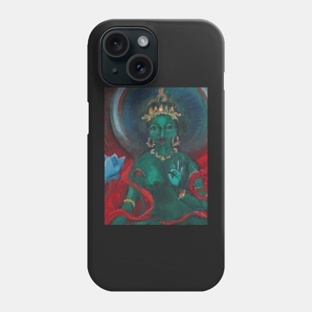 Green Tara (Detail) Phone Case by Visuddhi