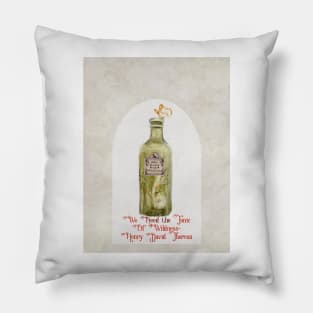 Henry David Throreau Nature Quote Gold Butterfly Green Vintage Bottle Pillow