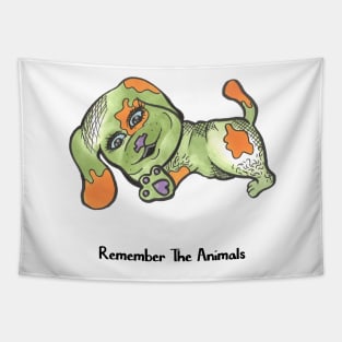 Remember The Animals Funny Dog Beagle T-Shirt (Animal Shelter & Rescue) Tapestry