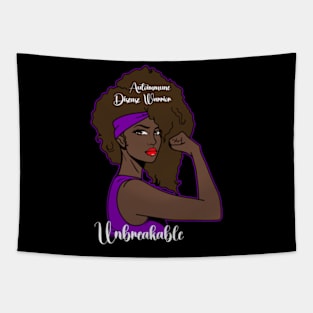 Afro Girl Autoimmune Disease Warrior Unbreakable Tapestry