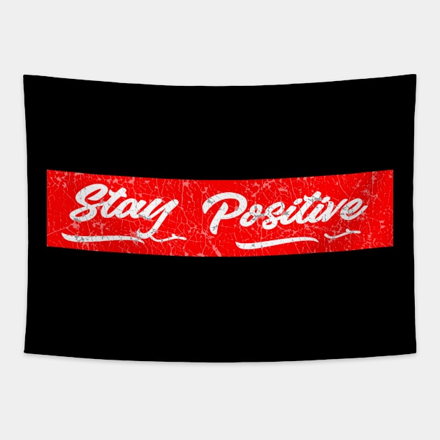 stay positive red vintage Tapestry by newwave2022