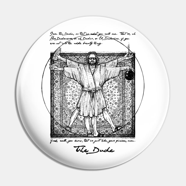 The Vitruvian Dude Pin by NihatGokcenArt