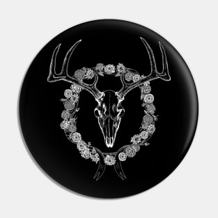 Witch Totem - Deer Skull In Flowers Pin