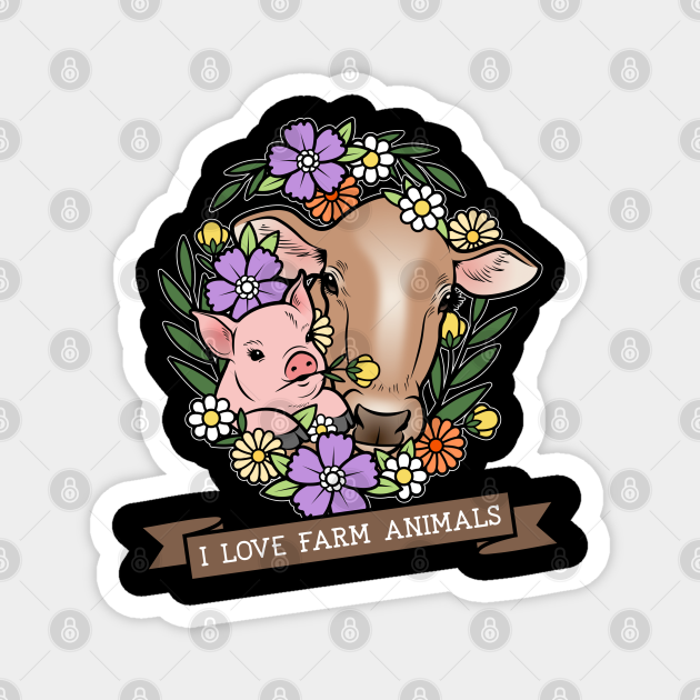 I Love Farm Animals - Animal - Magnet | TeePublic I Love Farm Animals - Animal - Magnet | TeePublic