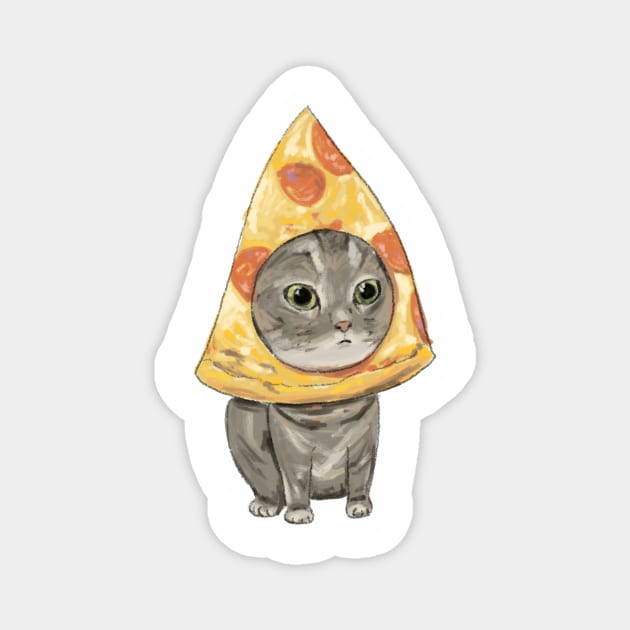 Pizza Cat Magnet by Marinuk