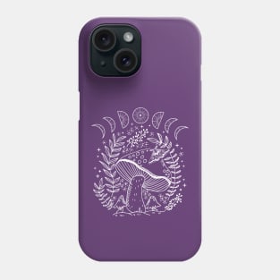 Witchy Moon and Fungi: A Mystical Journey through Dark Academia Goblincore and Cottagecore Mushroom in a Grunge Fantasy Phone Case