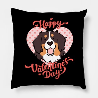 Happy valentines day Bernese Mountain Dog Pillow