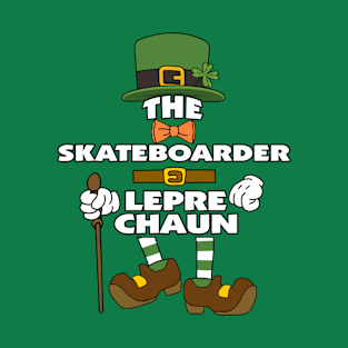 The Skateboarder Leprechaun St Patrick's Day Celebration Matching Outfits Group Attire T-Shirt